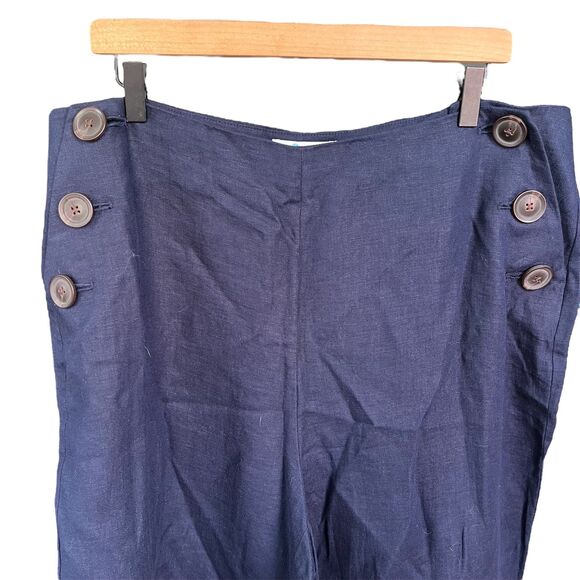 NWT Boden Penzance Sailor Linen Wide Leg Pants 14 Long - Picture 7 of 8